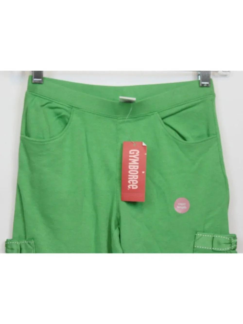 2008 Gymboree Tennis Match Green Capri Pants sz 10 Cargo Pockets Bows Yoga Casua